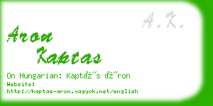 aron kaptas business card